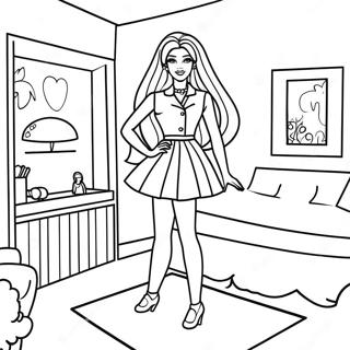 Page A Colorier De Barbie A La Mode Des Annees 90 Dans Une Maison De Reve 21163-19541