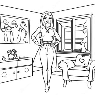 Page A Colorier De Barbie A La Mode Des Annees 90 Dans Une Maison De Reve 21163-19543