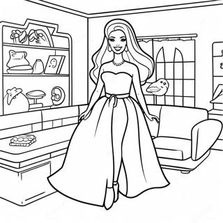 Page A Colorier De Barbie A La Mode Des Annees 90 Dans Une Maison De Reve 21163-19544