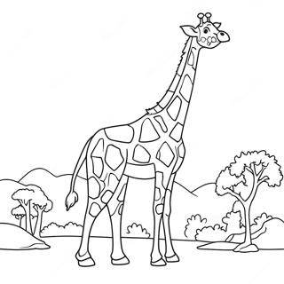 Page A Colorier De La Girafe Avec Un Cou Geant 2122-1741