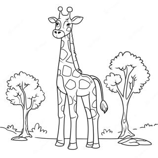 Page A Colorier De La Girafe Avec Un Cou Geant 2122-1744