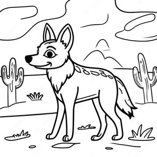 Page A Colorier Dun Coyote Joueur Dans Le Desert 21283-19637