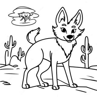 Page A Colorier Dun Coyote Joueur Dans Le Desert 21283-19640