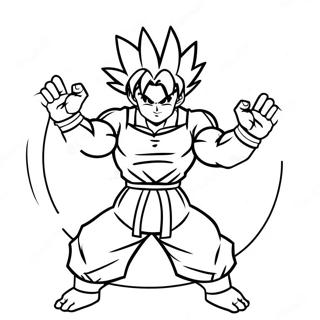 Page A Colorier De Goku En Pose De Bataille Epique 21313-19663