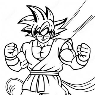 Page A Colorier De Goku En Pose De Bataille Epique 21313-19664