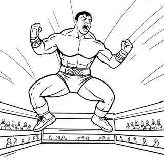 Page A Colorier De Lutteur Wwe Sautant Sur Un Adversaire 21323-19670