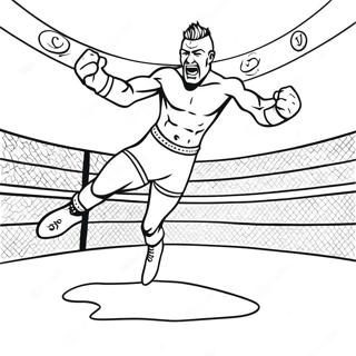 Page A Colorier De Lutteur Wwe Sautant Sur Un Adversaire 21323-19671