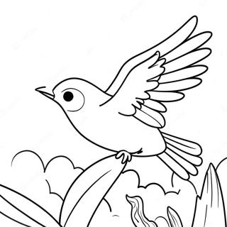 Page A Colorier Dun Oiseau Colore En Vol 21393-19725