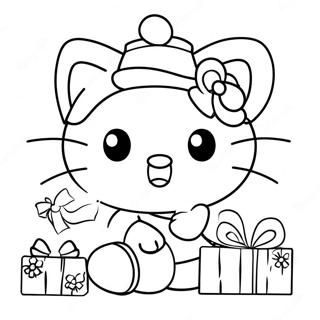 Hello Kitty Noël Pages À Colorier