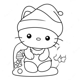 Page A Colorier De Hello Kitty Festive Avec Un Chapeau De Noel 21523-19832