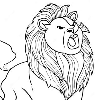 Page A Colorier De Lion Majestueux Rugissant 21533-19982