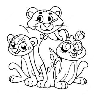 Page A Colorier Du Mignon Pink Panther Avec Des Amis 21543-19848