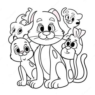 Page A Colorier Du Mignon Pink Panther Avec Des Amis 21543-19990