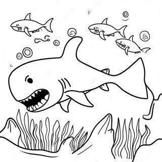 Page A Colorier Sur Les Machoires Du Grand Requin Blanc 21633-20061