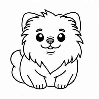 Page A Colorier Sur Un Chiot Pomeranien 21662-20084