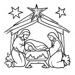 Page A Colorier Scene De Creche Festive 21803-20200