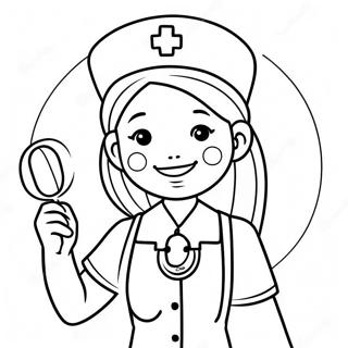 Page A Colorier Infirmiere Mignonne Avec Un Stethoscope 21813-20207