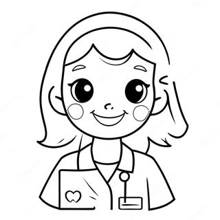 Page A Colorier Infirmiere Mignonne Avec Un Stethoscope 21813-20208