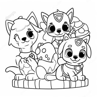 Page A Colorier Des Personnages De Paw Patrol Charmants Pour Paques 21873-20256