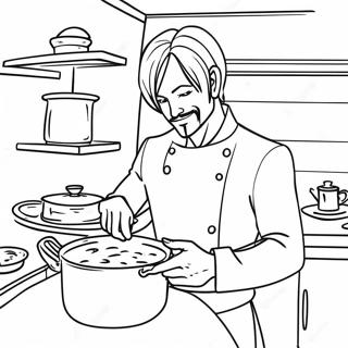 Page A Colorier De Sanji Cuisinant De Delicieux Repas 22154-20469