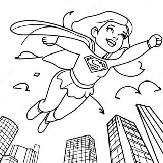 Page A Colorier De Supergirl Volant Dans Le Ciel 22174-20487