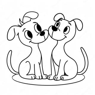 Page A Colorier Duo Chatchien Joueur 22234-20534