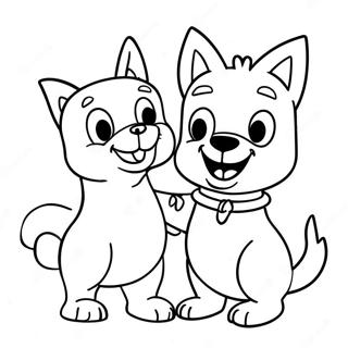 Page A Colorier Duo Chatchien Joueur 22234-20536