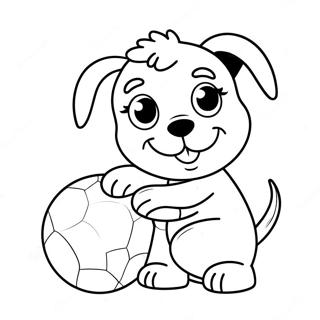 Page A Colorier Chiot Joueur Avec Balle 22244-20541