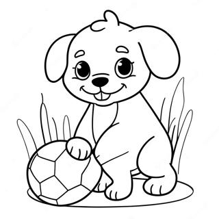 Page A Colorier Chiot Joueur Avec Balle 22244-20542