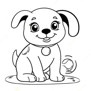 Page A Colorier Chiot Joueur Avec Balle 22244-20543