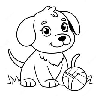 Page A Colorier Chiot Joueur Avec Balle 22244-20544