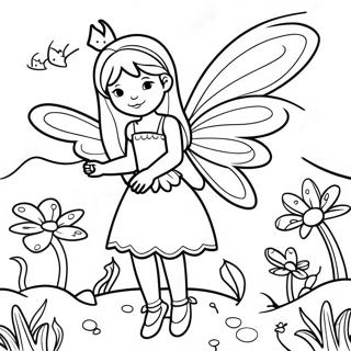 Page A Colorier De La Fee Magique Dans Un Jardin 22304-20589