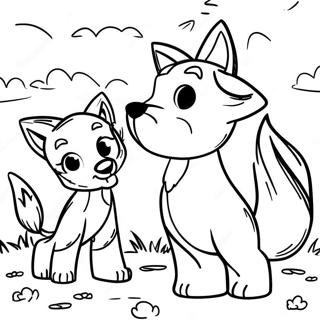 Page A Colorier Des Amis Renard Et Chien Joueurs 22344-20622