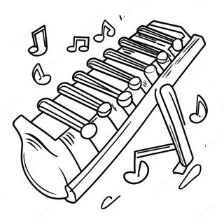 Page A Colorier Du Xylophone Avec Des Notes Colorees 22374-20648