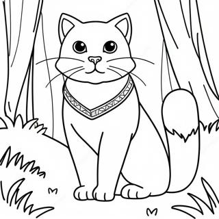 Page A Colorier De Chat Guerrier Realiste Feroce Dans La Foret 22404-20669