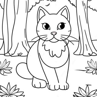 Page A Colorier De Chat Guerrier Realiste Feroce Dans La Foret 22404-20672