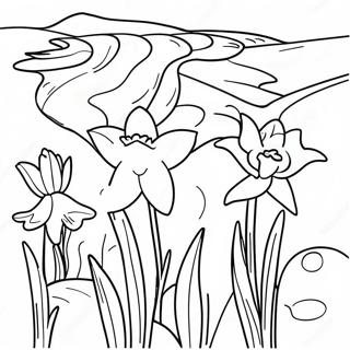 Page A Colorier Dun Beau Jardin De Jonquilles 22474-20726