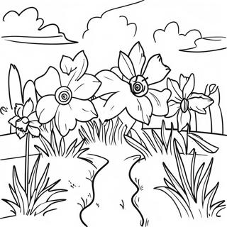 Page A Colorier Dun Beau Jardin De Jonquilles 22474-20727