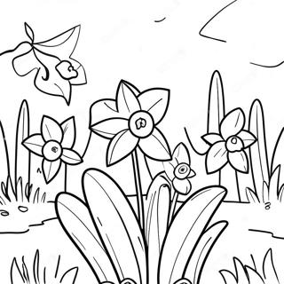 Page A Colorier Dun Beau Jardin De Jonquilles 22474-20728