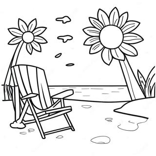 Page A Colorier Scene Ensoleillee A La Plage 22564-20798