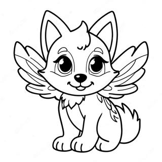 Page A Colorier Bebe Loup Avec Des Ailes 22603-20826