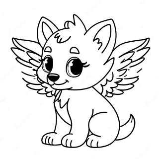 Page A Colorier Bebe Loup Avec Des Ailes 22603-20827