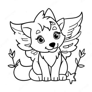 Page A Colorier Bebe Loup Avec Des Ailes 22603-20828