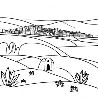 Beau Paysage De Palestine A Colorier 22624-20847