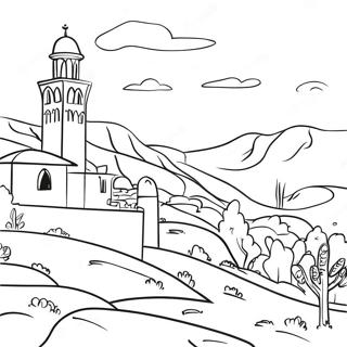 Beau Paysage De Palestine A Colorier 22624-20848