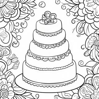 Gateau De Mariage Elegant A Colorier 22633-20850