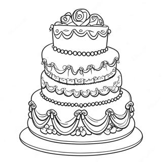 Gateau De Mariage Elegant A Colorier 22633-20852