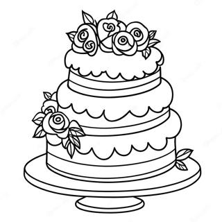 Gateau De Mariage A Trois Niveaux A Colorier 22634-20853