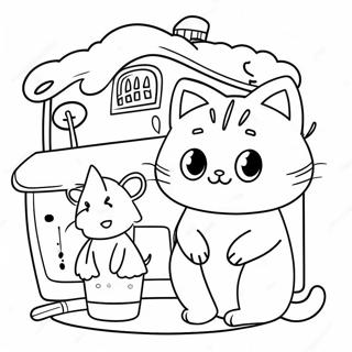 Personnages De Chats Mignons De La Maison De Poupees De Gabby A Colorier 22644-20861