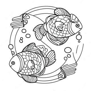 Page A Colorier Du Signe Du Zodiaque Poissons 22723-20923